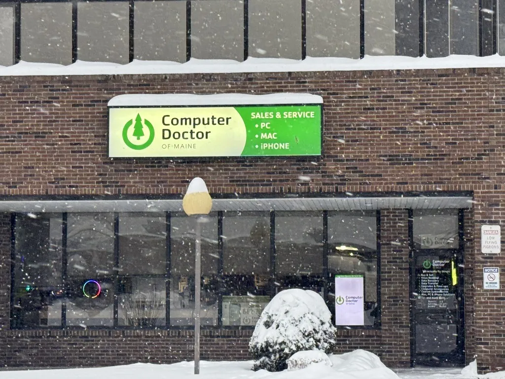 Computer Doctor of Maine storefront sign at 11 Bangor Mall Blvd